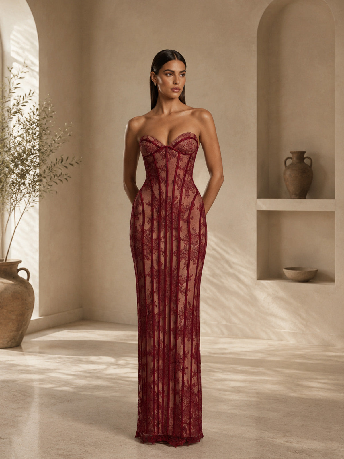 Robe longue de soirée sirène asymétrique moulante sans manches à paillettes pour femme avec détails de chaîne d'épaule perlée, découpes et fente haute