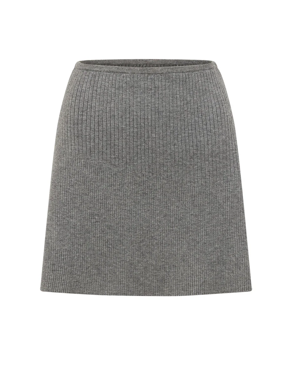 Women’s Ivory Minimalist Ribbed Knit Mock Neck Sleeveless Slim Fit Mini Skirt Set