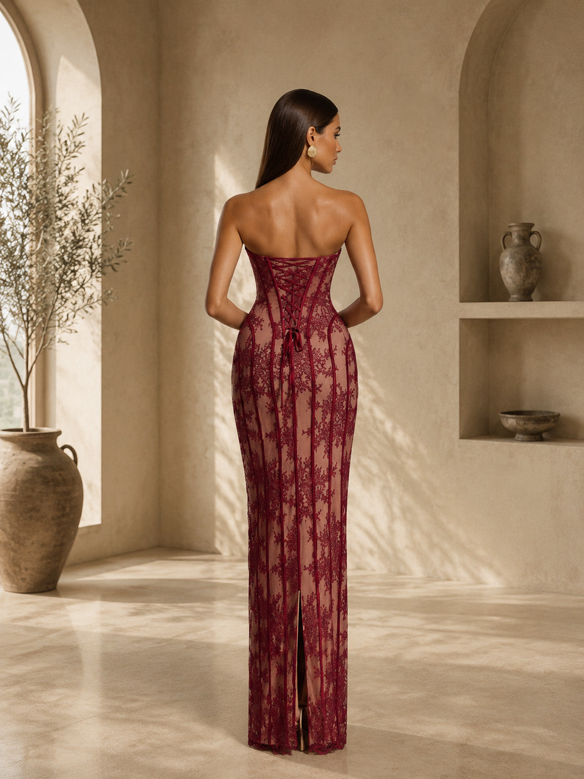 Robe longue de soirée sirène asymétrique moulante sans manches à paillettes pour femme avec détails de chaîne d'épaule perlée, découpes et fente haute
