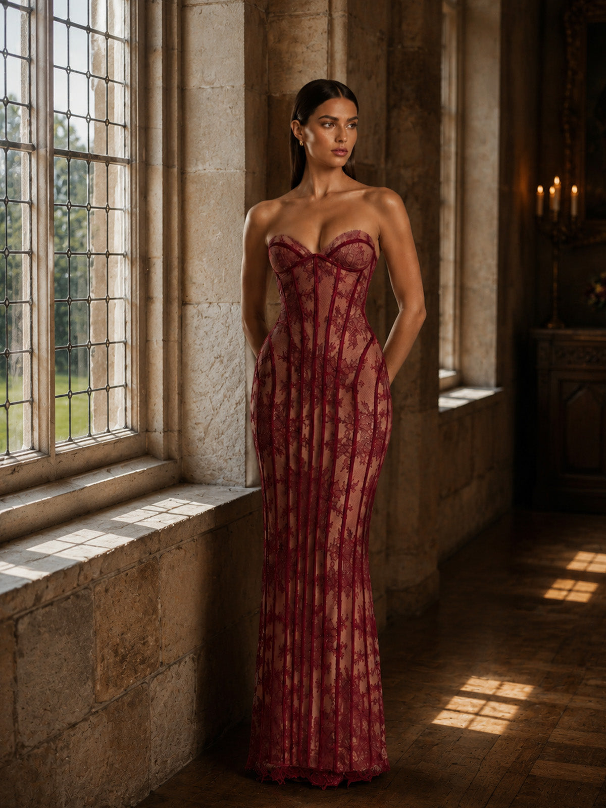 Robe longue de soirée sirène asymétrique moulante sans manches à paillettes pour femme avec détails de chaîne d'épaule perlée, découpes et fente haute