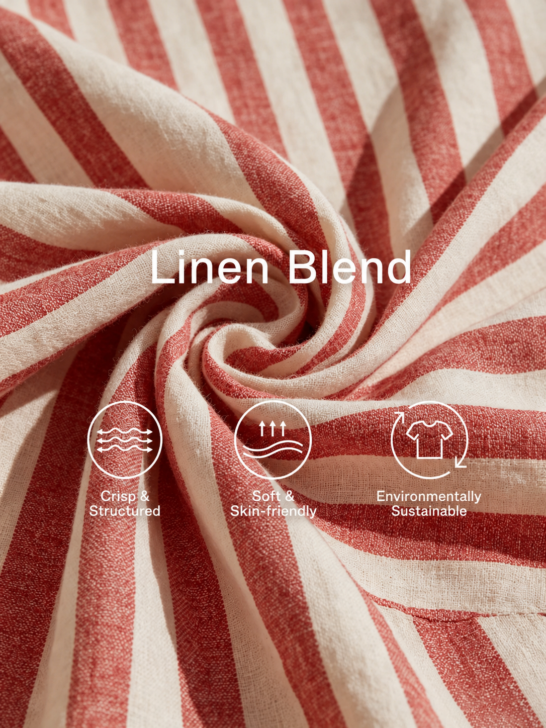 Women’s Red and White Casual Linen-Blend Square-Neck Sleeveless Relaxed Mini Daily Dress