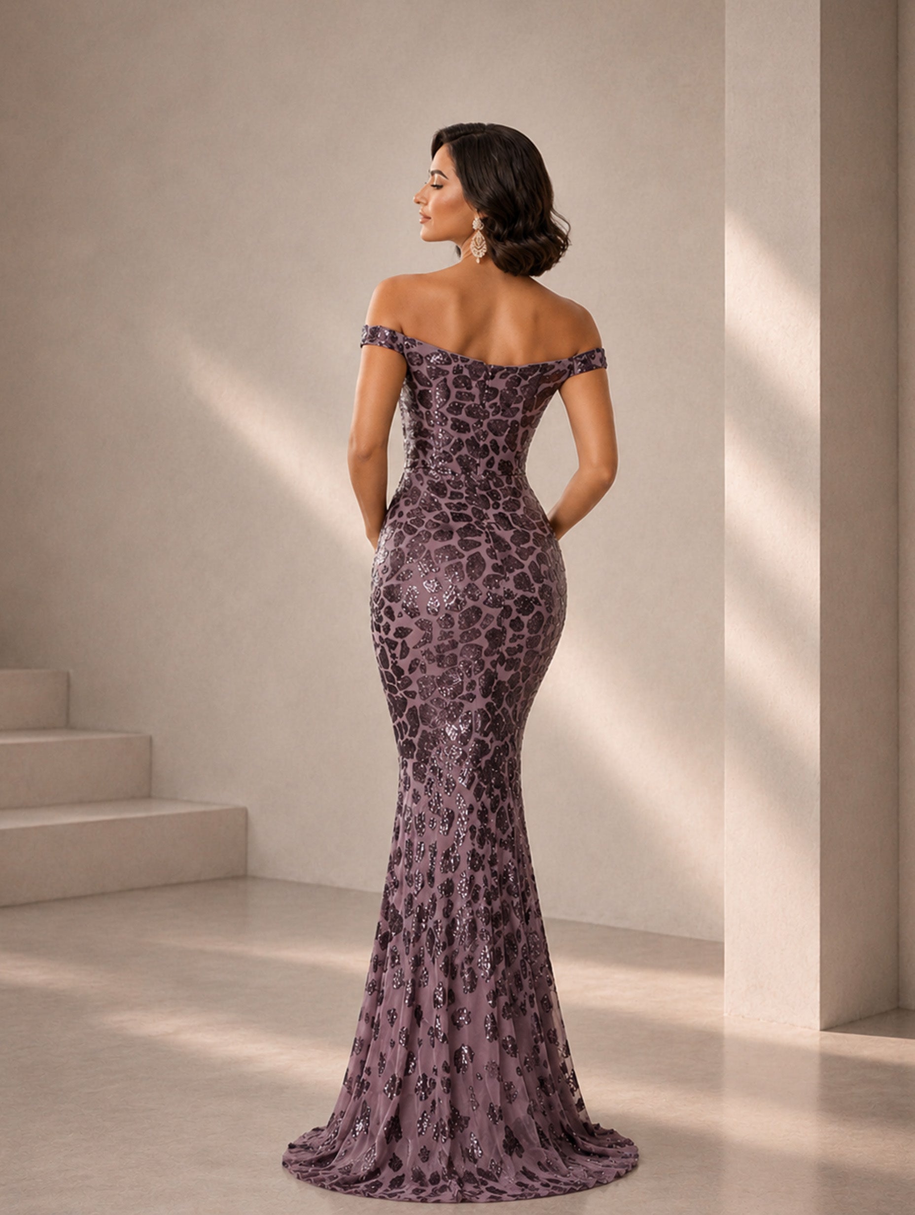 Women’s Mauve Glamorous Sweetheart Off-Shoulder Mermaid Maxi Dress